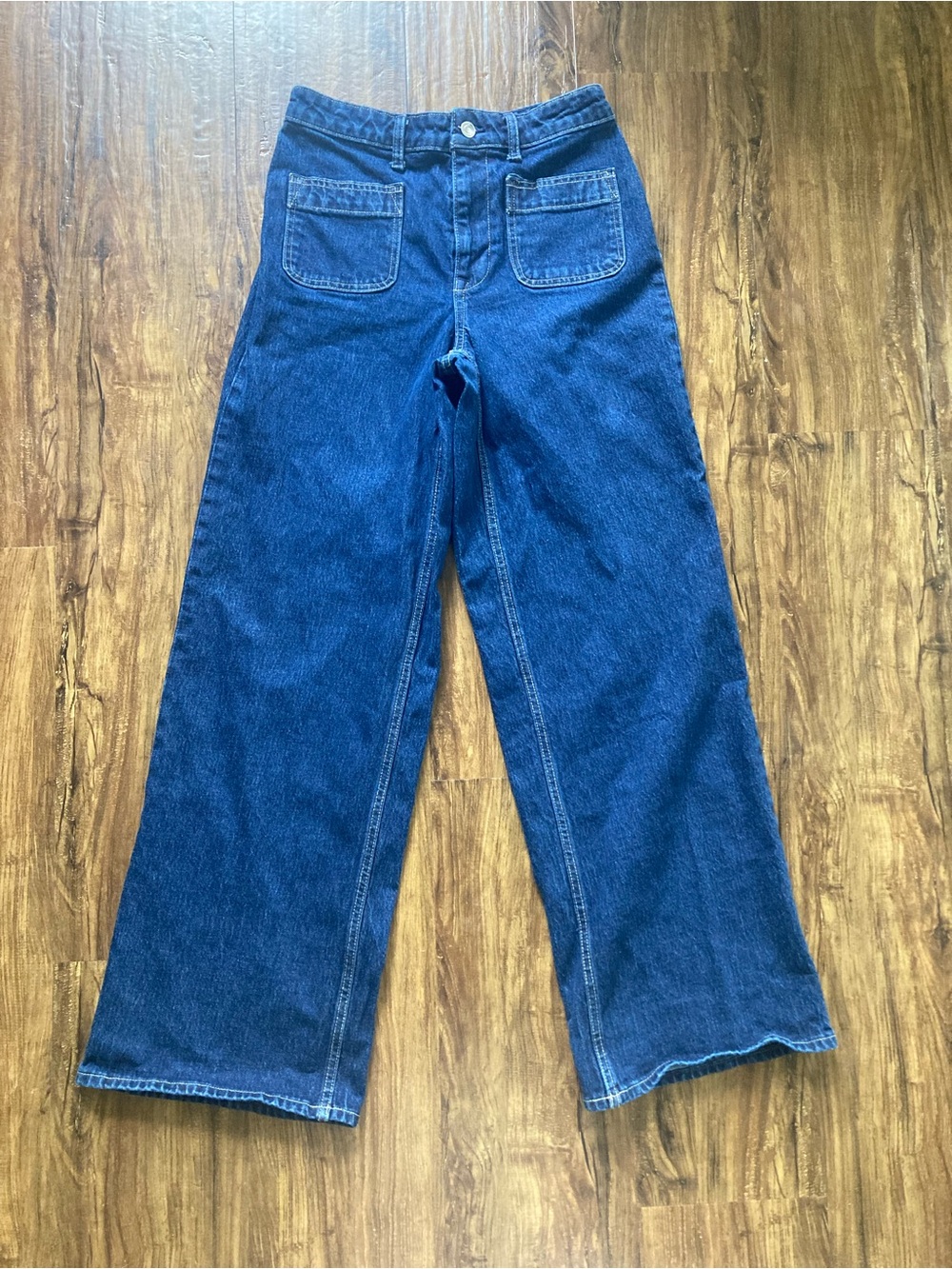Free Assembly Dark Wash Wide Leg Women’s Jeans Size 4 Fall Denim